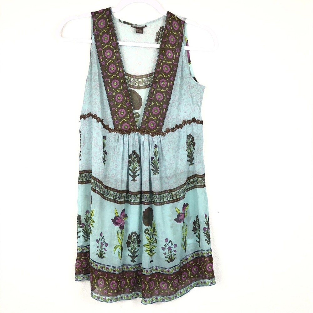 Coco And Chase Womens Blouse‎ Size S Boho Sleeveless (BG)